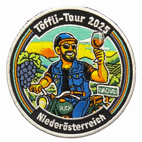 Embroidered name tag for biker vest
